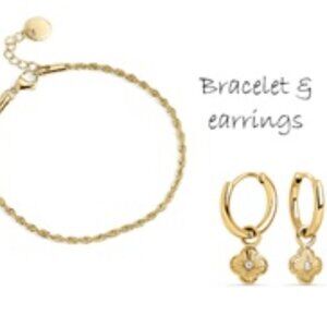 MIA - 2 PIECES OF JEWELRY - Rocky Bracelet & Paula II Huggie Earrings - PVD Gold